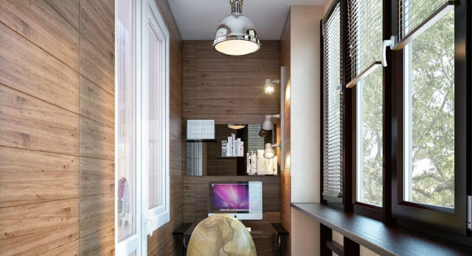 Подвесные светильники на балконе