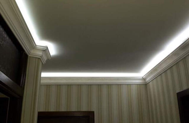 Подсветка потолка с карнизом Подсветка потолка с карнизом
