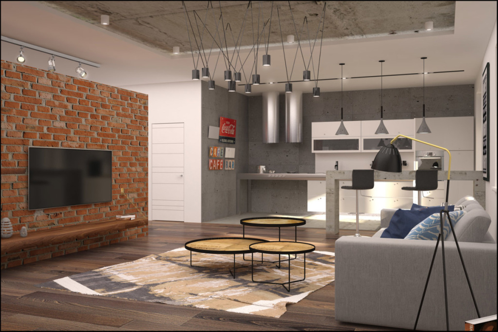 Подвесной светильник на бетонном потолке Подвесной светильник на бетонном потолке