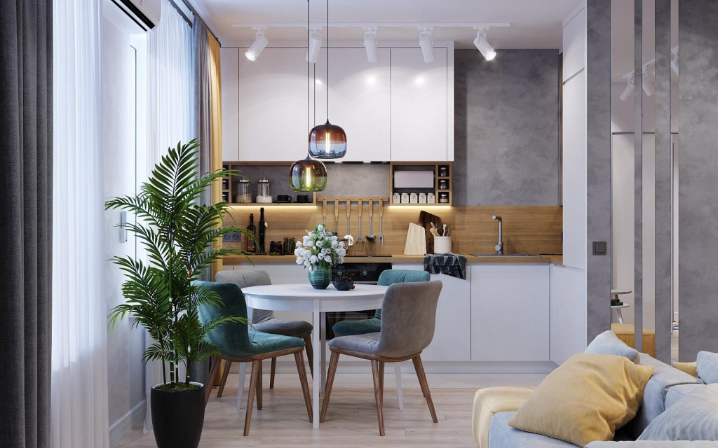 Люстра со светильниками для кухни