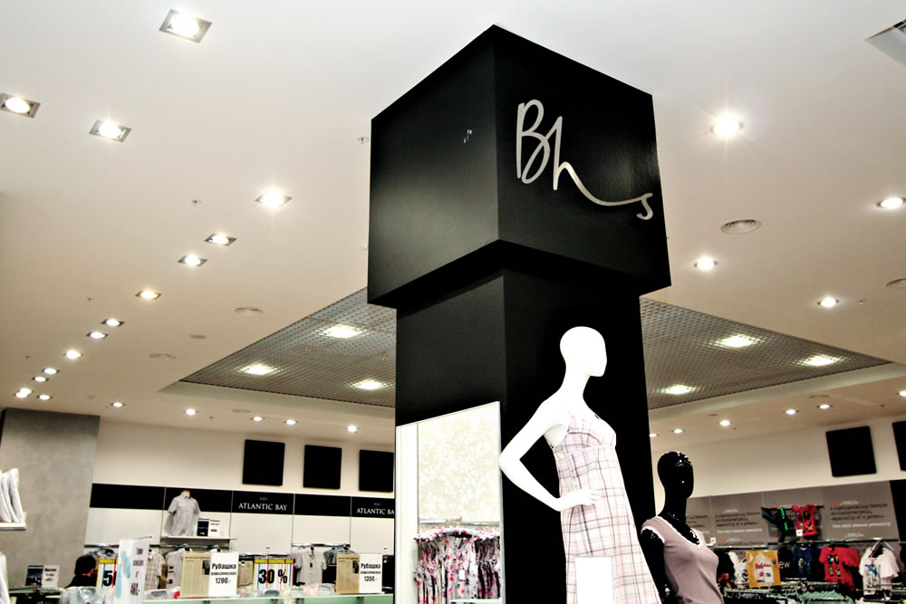 Направленное освещение в бутике