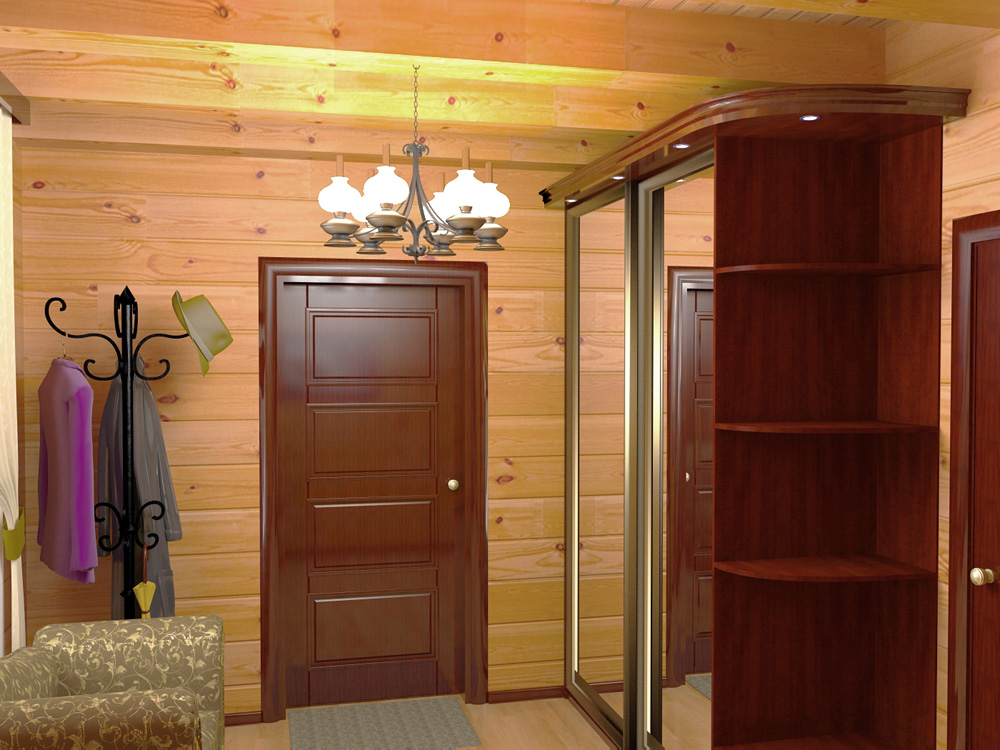 Освещение коридора в деревянном доме