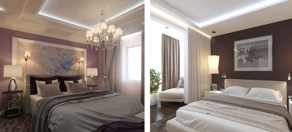 Акцентное освещение в спальне