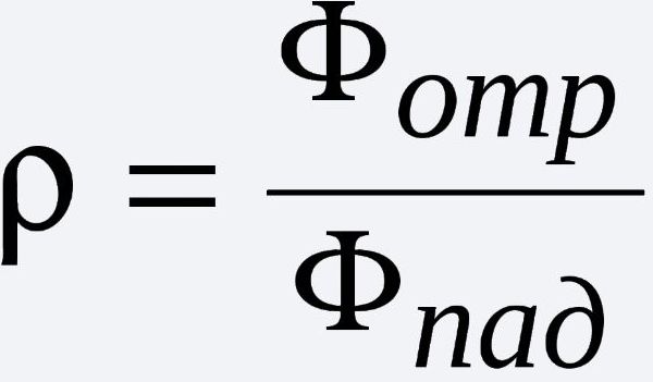 Коэффициент отражения поверхности Коэффициент отражения поверхности