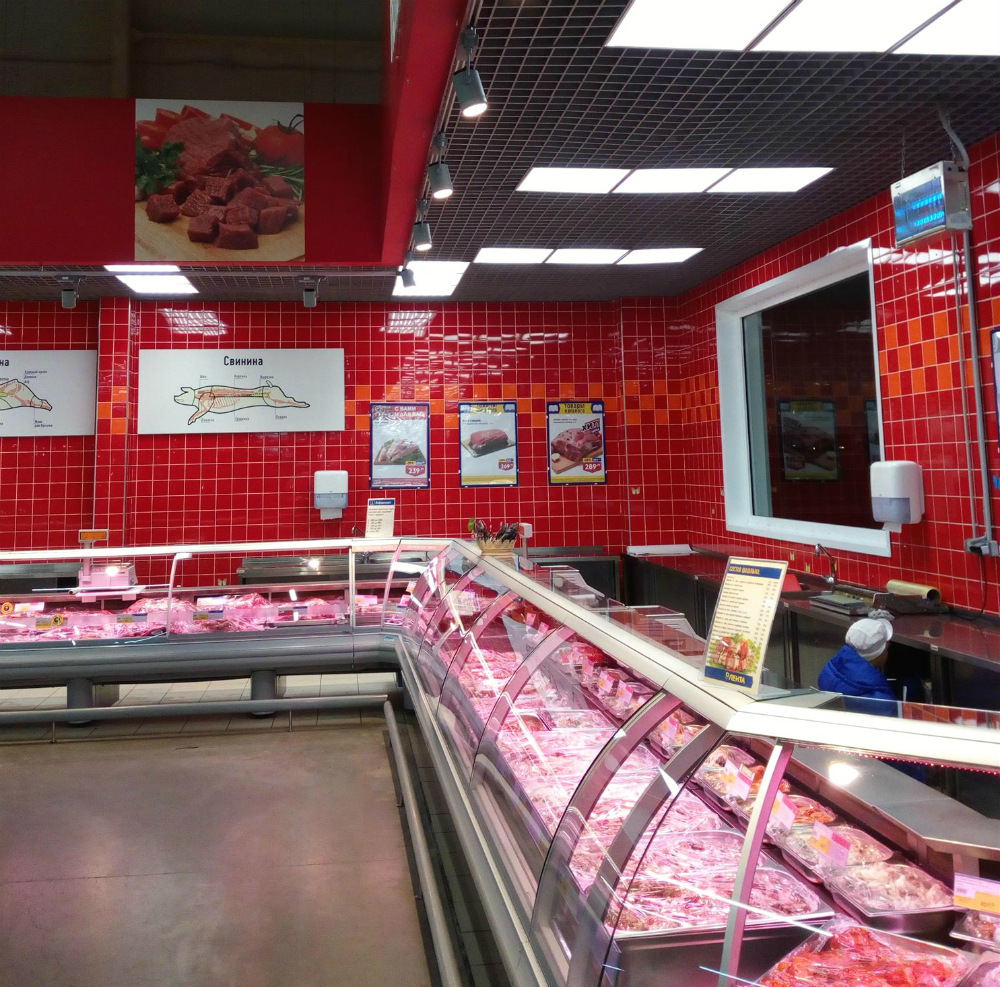 Подсветка в мясном отделе