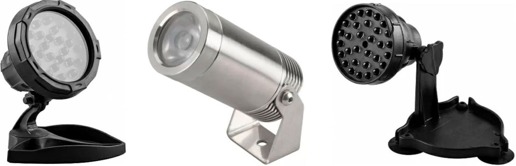 Накладные подводные светильники на кронштейне