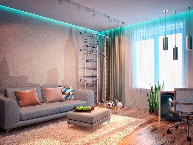 Многоцветная подсветка штор