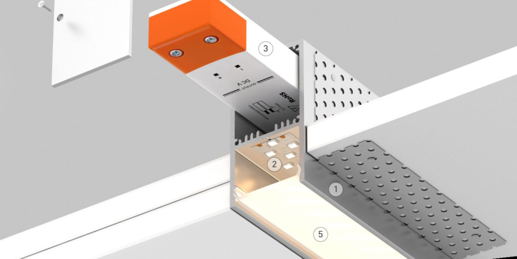Встраиваемые линейные светильники