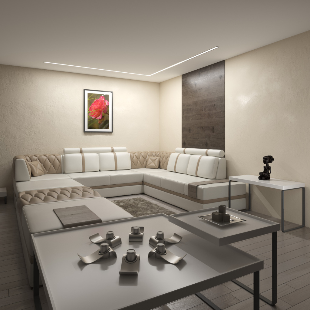 Световые линии на потолке