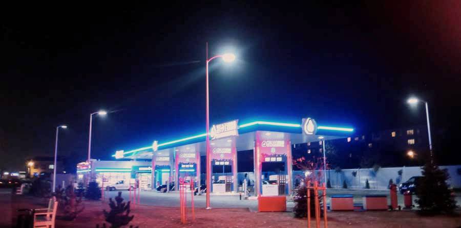 Освещение въезда на АЗС Освещение въезда на АЗС