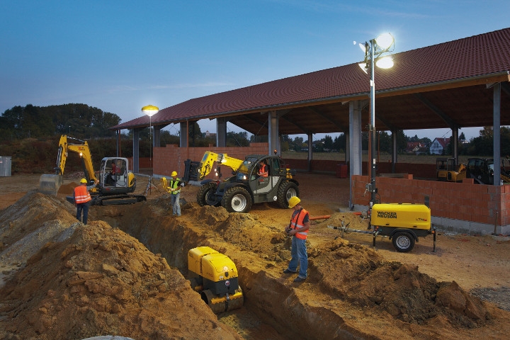 Освещение зоны строительных работ