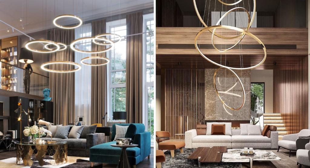 Светодиодные люстры кольца для второго света