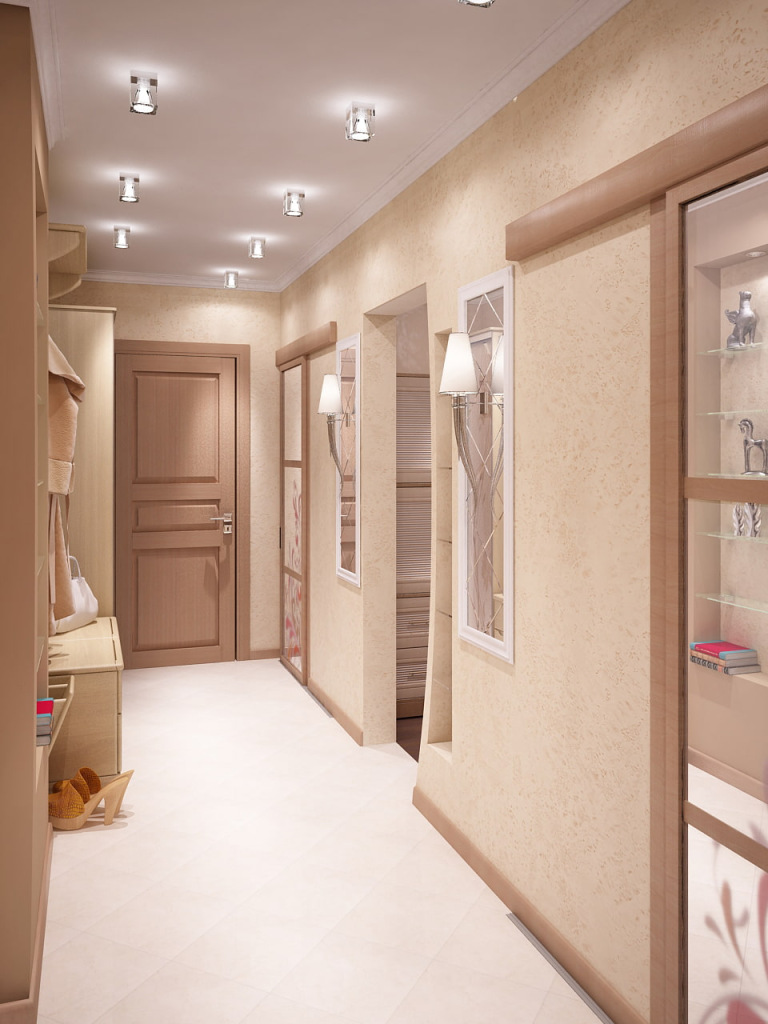 Освещение коридора в натяжной потолок