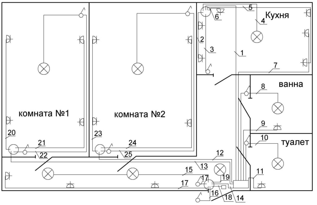 План освещения в квартире