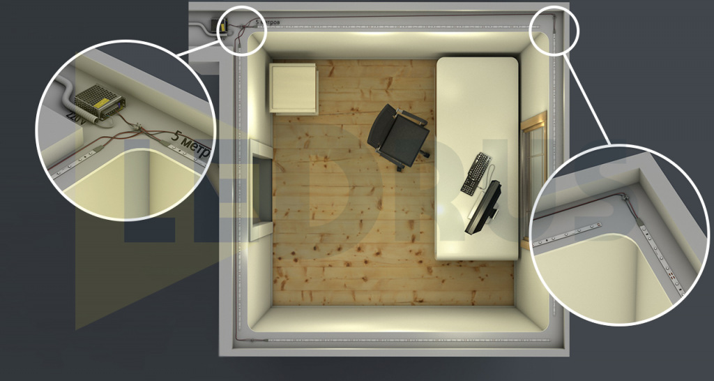 Способы подключения светодиодной ленты для дома