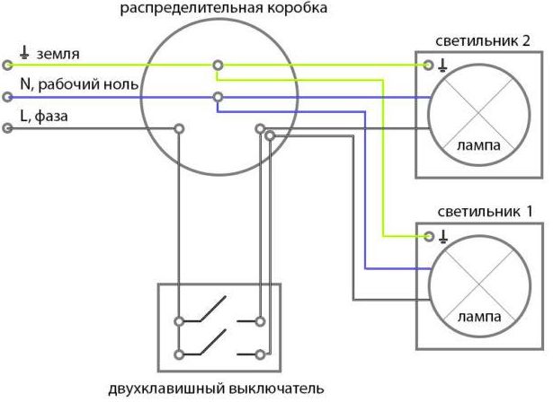 схема подключения светодиодного светильника с заземлением