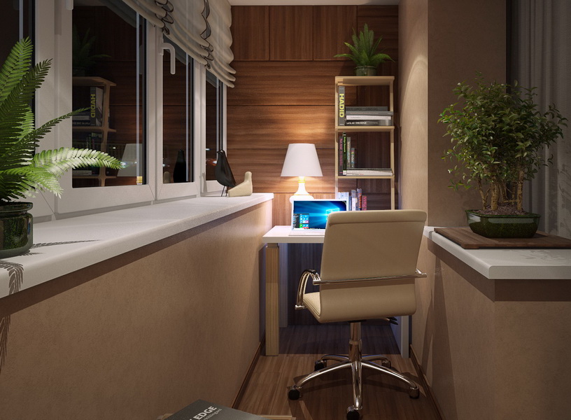 Освещение рабочего места на балконе