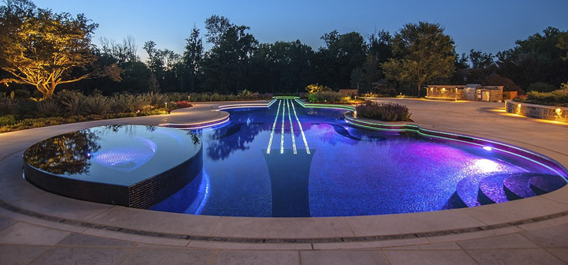 Организация освещения около бассейна