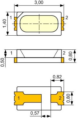 SMD3014 размеры
