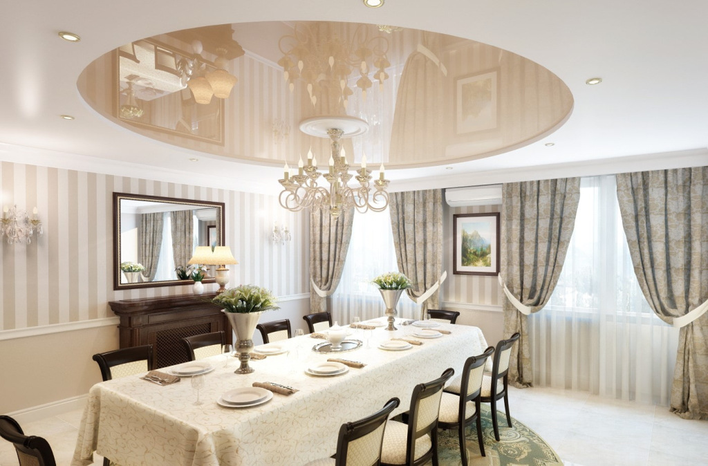 Многоуровневые натяжные потолки с подсветкой