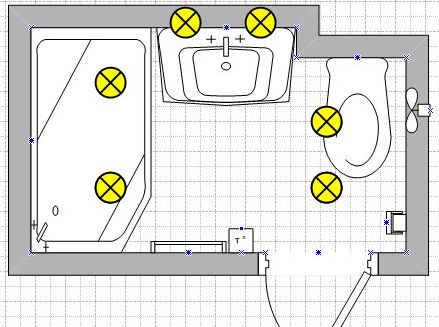 Планирование освещения в ванной
