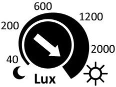 Выбор уровня освещенности на датчике движения Выбор уровня освещенности на датчике движения