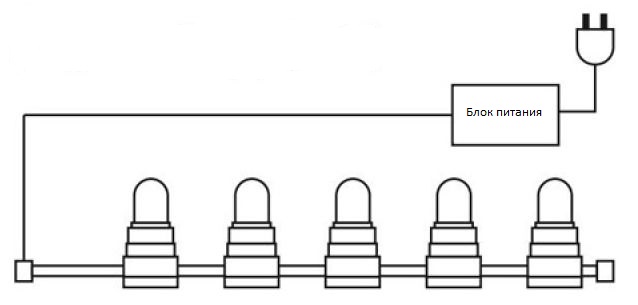 Схема гирлянды Клип-лайт