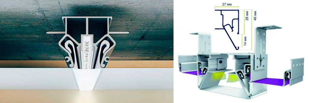 Световые полосы в натяжном потолке