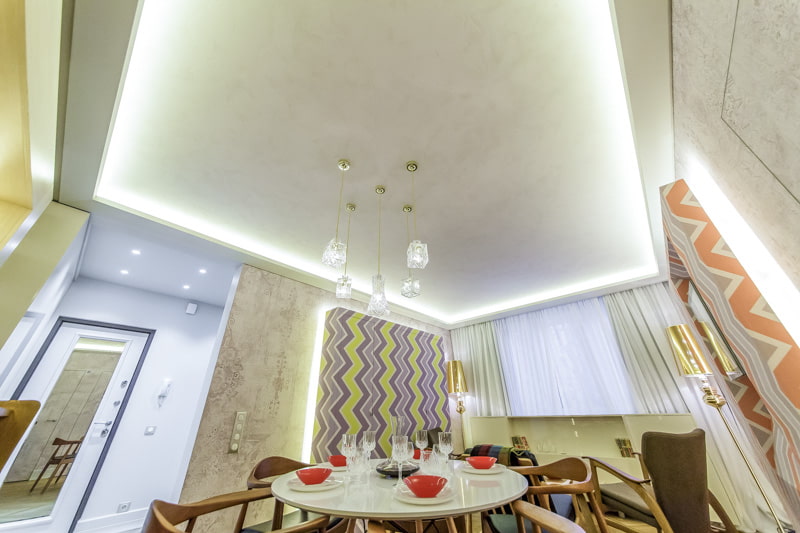 Натяжной потолок с эффектом парения Натяжной потолок с эффектом парения