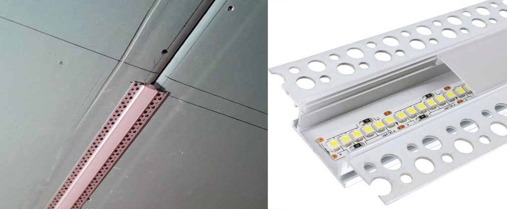 Световые полосы в гипсокартонных потолках