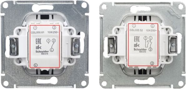 Маркировка контактов двухклавишного выключателя