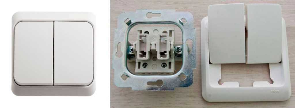 Двухклавишный выключатель