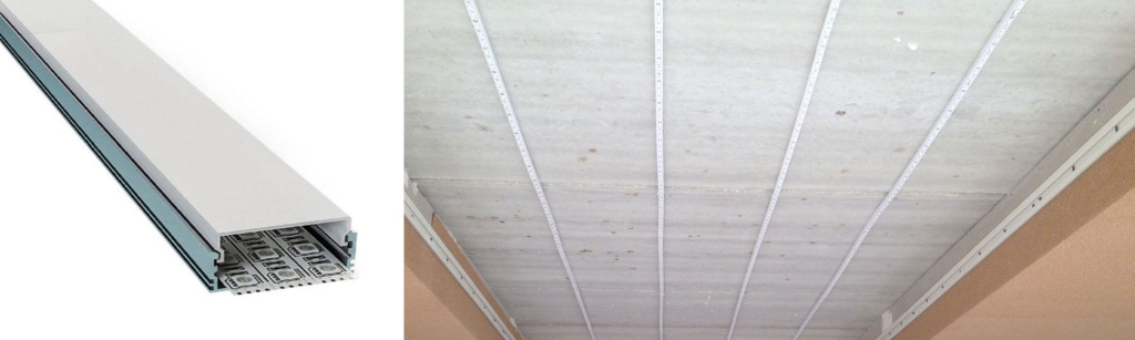 Световые полосы на бетонных потолках